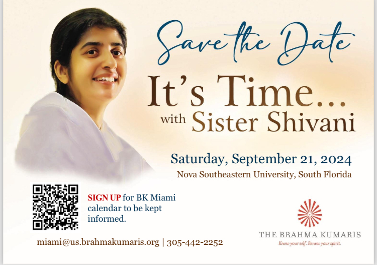 Save The Date : Sr Shivani in South Florida